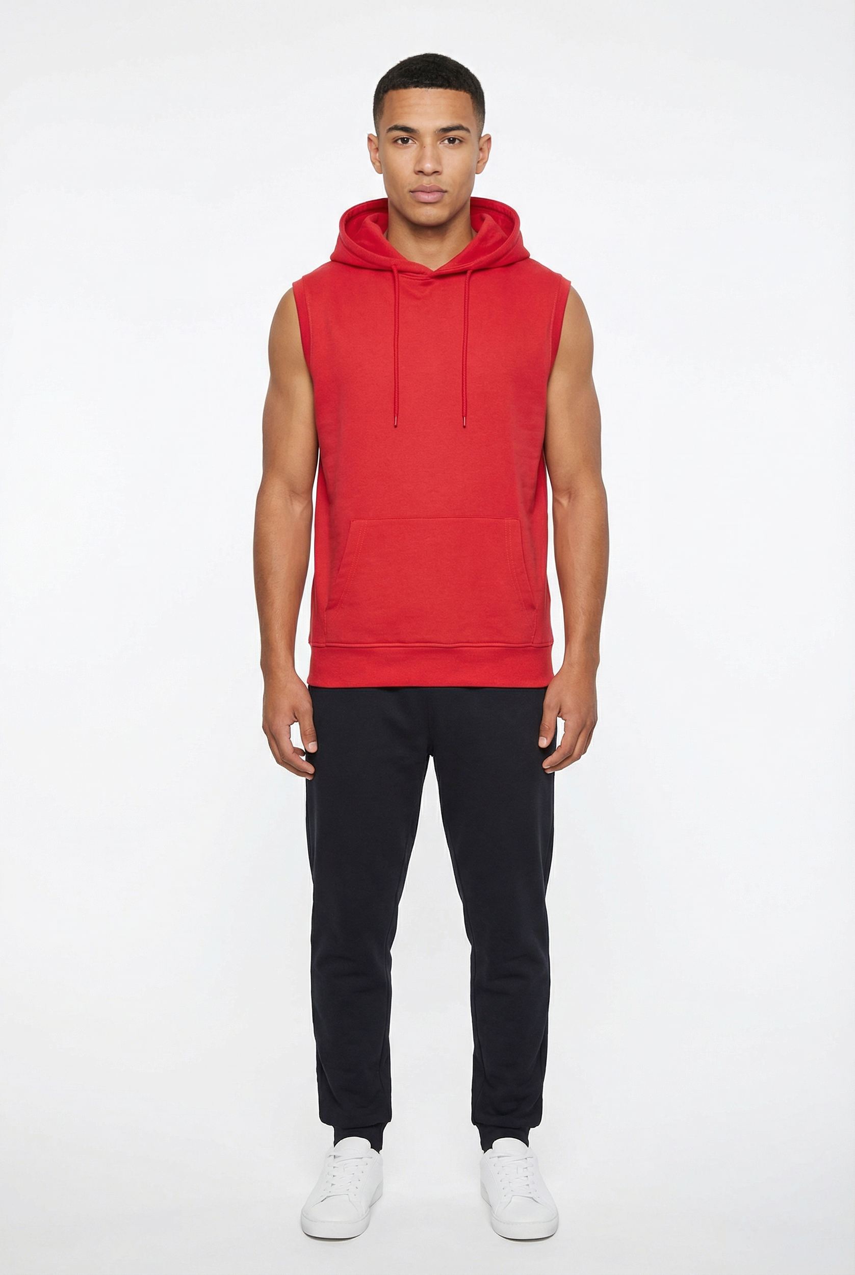 Sleeveless Hoodie — Red