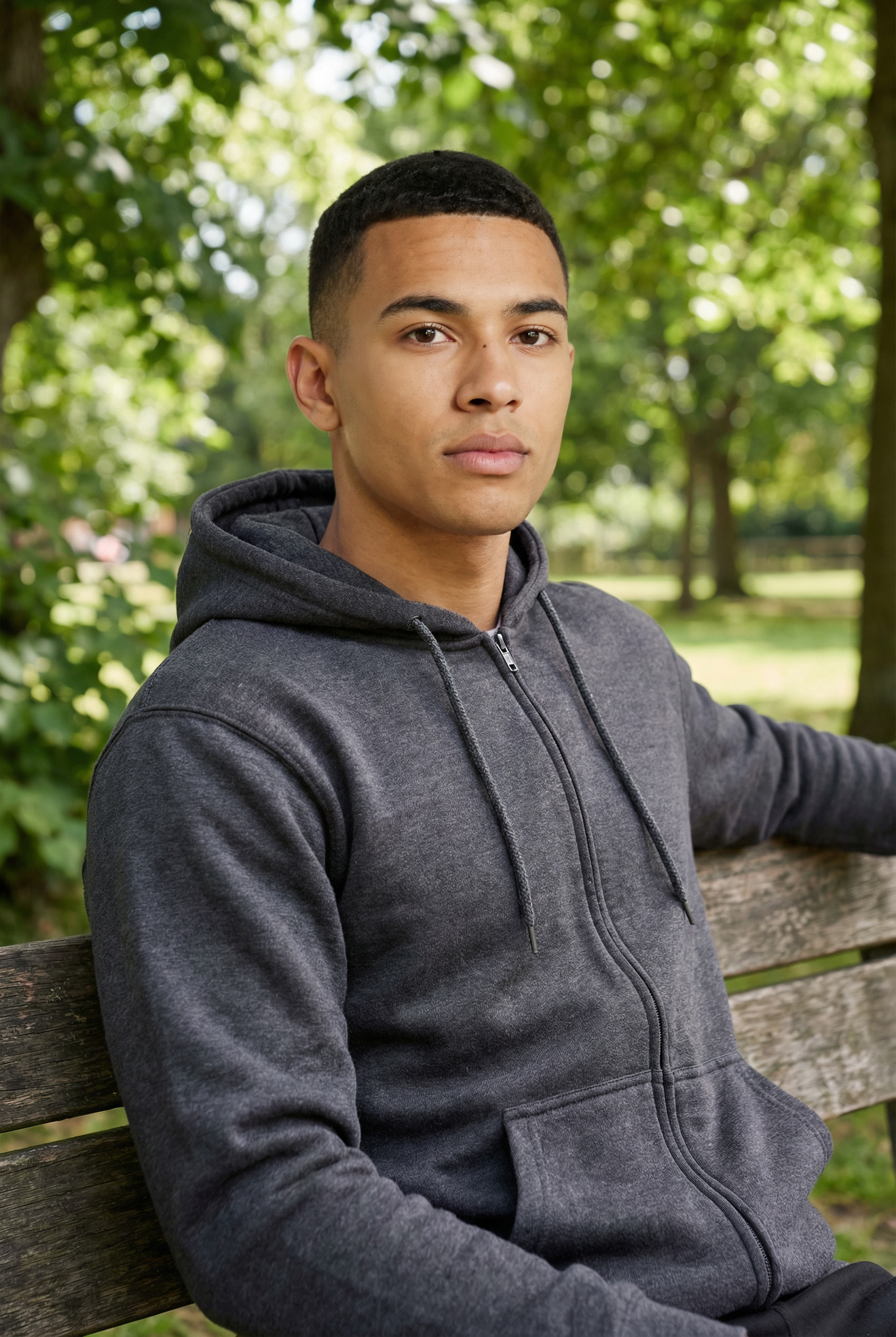 Charcoal Zip Hoodie — Park